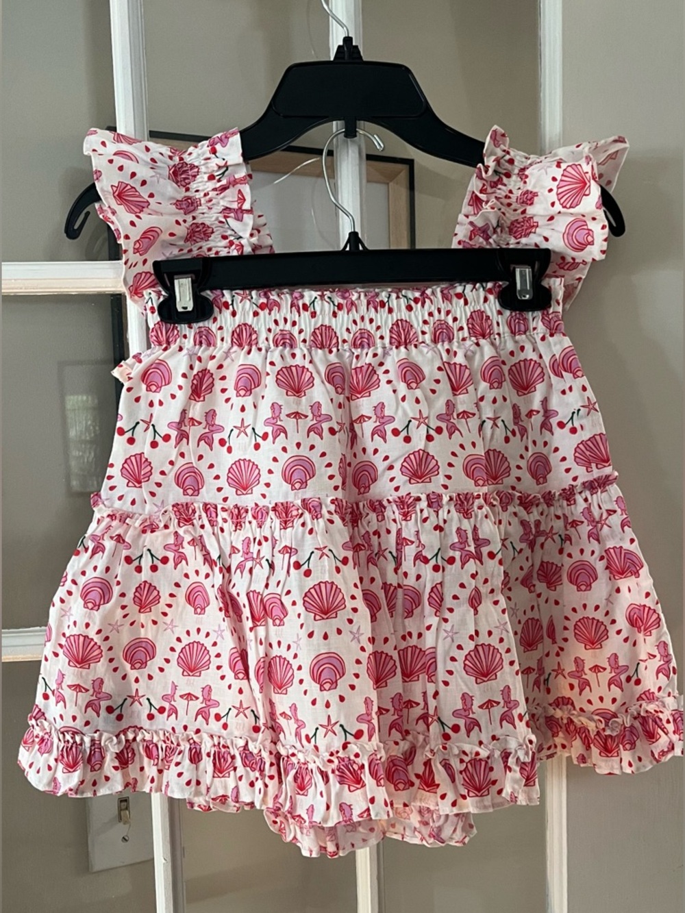 Hill House Pink Two-Piece Paz Set in Mermaid Print